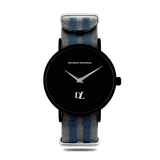 Black quartz watches for men with Creative Silver strap by Deveron Lewendal brand