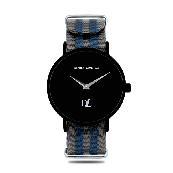 Black quartz watches for men with Creative Silver strap by Deveron Lewendal brand