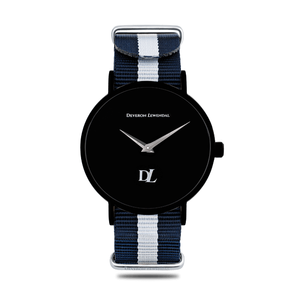 Minimalist and stylish black watches with Nato strap by Deveron Lewendal brand