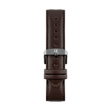 Brown leather watch strap Geneva with gray buckle by Deveron Lewendal brand from Sweden