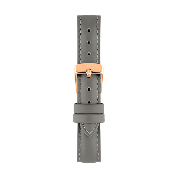 Leather watch strap in gray color  with  gold buckles by Deveron Lewendal 