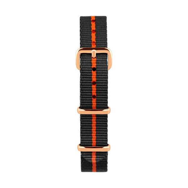 Nato band in gray and orange color by Deveron Lewendal brand