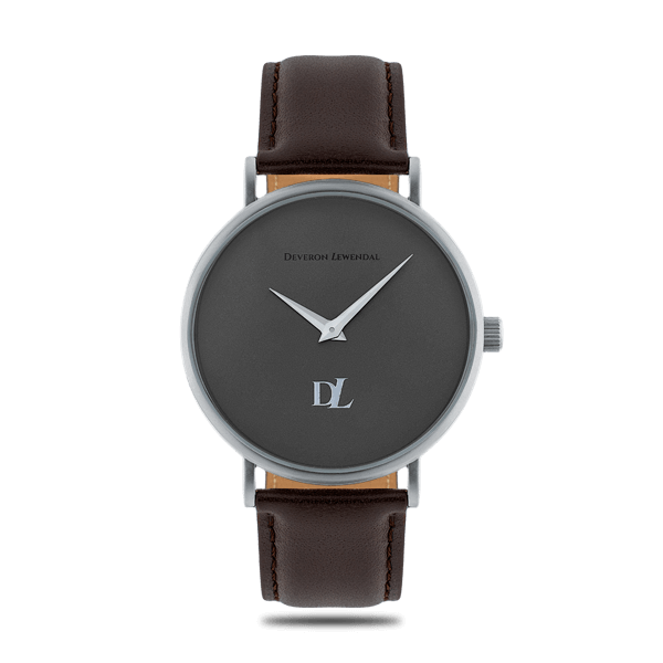 Prime Gray watches 44 mm with genuine leather strap by Deveron Lewendal brand