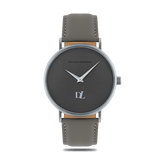 Elegant watches 44 mm  in matte  gray color  by Deveron Lewendal brand