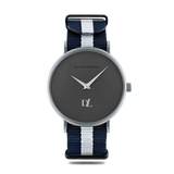 Prime Gray watches 44 mm and Nato strap with black buckles by Deveron Lewendal brand 