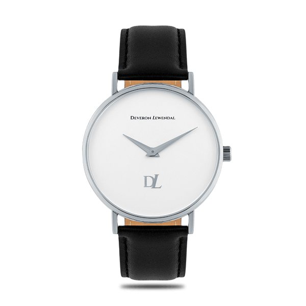 Minimalist quartz watches White Iron with a black strap for men Deveron Lewendal brand