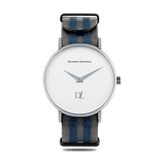 Stylish silver watches with Nato strap by Deveron Lewendal brand