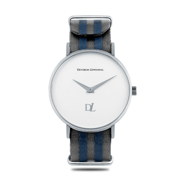 Stylish silver watches with Nato strap by Deveron Lewendal brand from Sweden